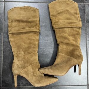 Vince Camuto Suede Calf/Knee High Heeled Boots